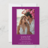 Met foto Fuchsia Enchantment: Waterverf Save The Date (Achterkant)