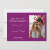 Met foto Fuchsia Enchantment: Waterverf Save The Date (Achterkant)