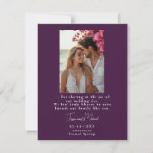 Met foto fushsia betovering: Waterverf bruiloft Bedankkaart (Achterkant)