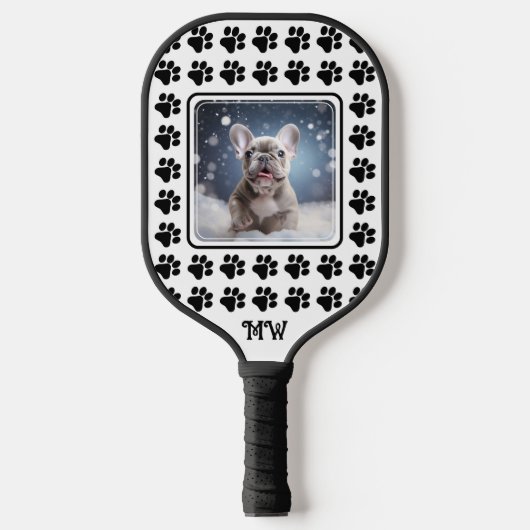 Met Foto, Initialen en tekst Paw-some Pickleball Paddle (Voorkant)
