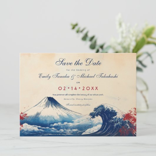 Met foto Japonesque Harmony met Fuji Save The Date (Staand voorkant)