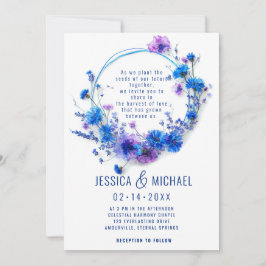 💍 Met foto Korenbloemen en Lavendel Bliss Kaart