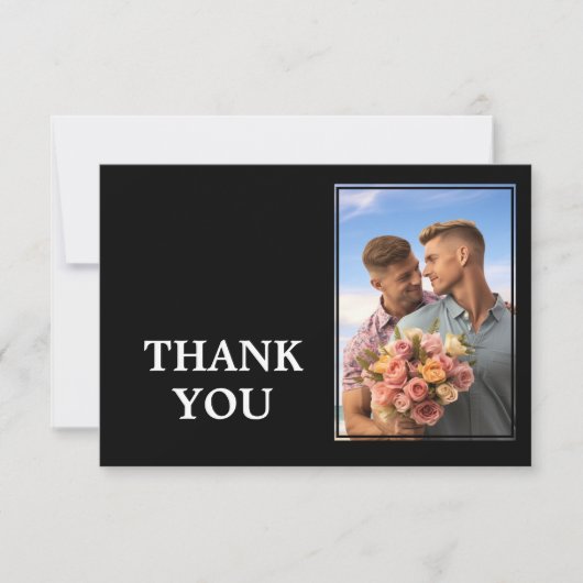 🌈 met foto LGBTQ Eeuwige Eenheid bruiloft Bedankkaart (Voorkant)
