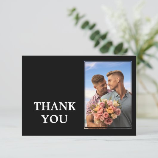 🌈 met foto LGBTQ Eeuwige Eenheid bruiloft Bedankkaart (Staand voorkant)