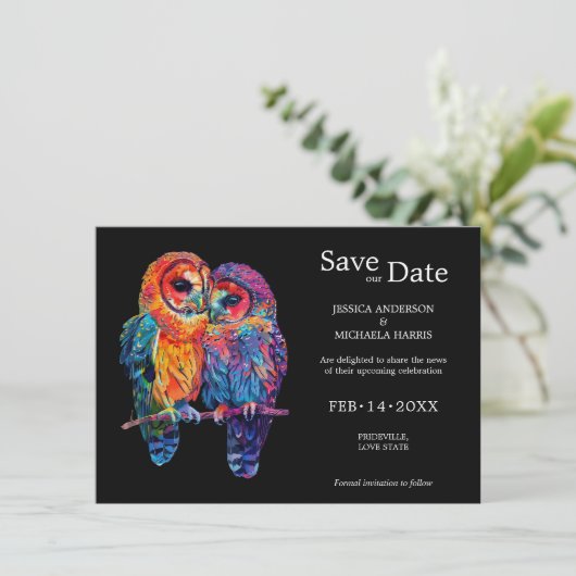 🌈 met foto LGBTQ Eeuwige Eenheid bruiloft Save The Date (Staand voorkant)