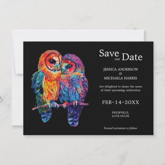 🌈 met foto LGBTQ Eeuwige Eenheid bruiloft Save The Date (Voorkant)