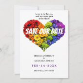 🌈 🐦 Met foto LGBTQ 🌈 Flourish Together Save The Date (Voorkant)