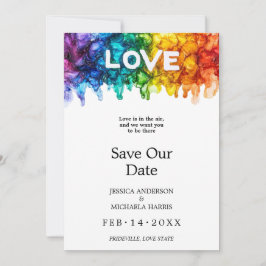 🌈 🐦 Met foto LGBTQ Geschilderd Met Liefde trouwk Save The Date
