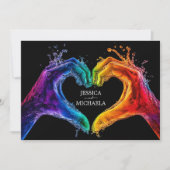 🌈❤️ Met foto LGBTQ Hart van Trots bruiloft Kaart (Voorkant)