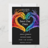 🌈❤️Met foto LGBTQ Hart van Trots bruiloft Save The Date (Voorkant)