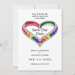 🌈 🐦 Met foto LGBTQ Verstrengeld in Pride Save The Date