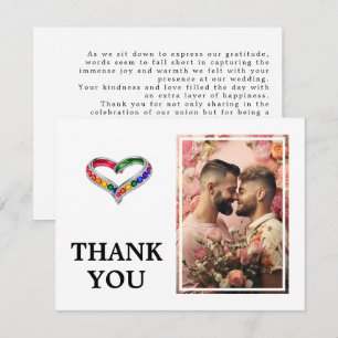 Met foto LGBTQ+ Vervlochten in trots Bedankkaart