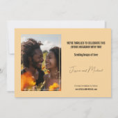 met foto Marble Dreams: Oranje Roos Elegance Save The Date (Achterkant)