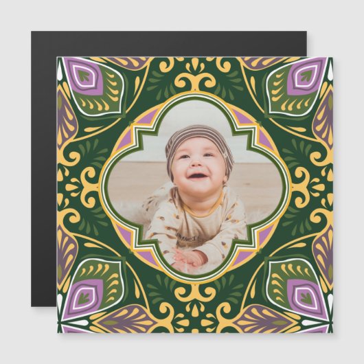 Met foto Olive en lavender Azulejos magnetisch (Voorkant / Achterkant)