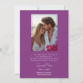 Met foto paarse Anemone Dreamscape Bruiloft Bedankkaart (Achterkant)