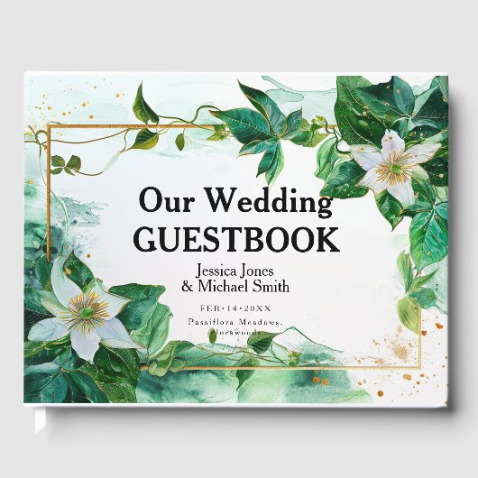 💍Met foto Passiflora Serenity Gastenboek (Voorkant)