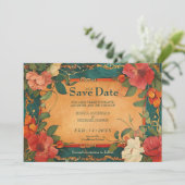 🌹 met foto Roos Romance: Art Nouveau pracht Save The Date (Staand voorkant)