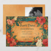 🌹 met foto Roos Romance: Art Nouveau pracht Save The Date (Voorkant / Achterkant)