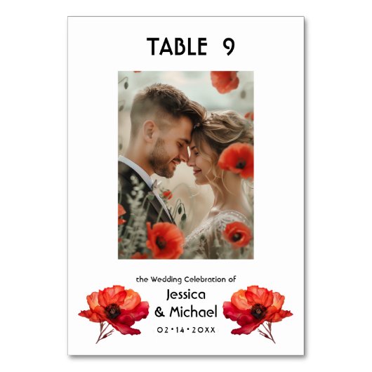 Met foto Scarlet Petal Elegance Kaart (Voorkant)