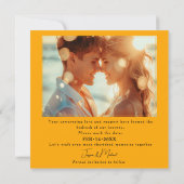 🌻 met foto Sunny Petals & Scarlet Blooms Save The Date (Achterkant)