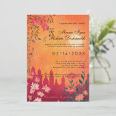 Met foto Sunset Serenade bruiloft Kaart (Staand voorkant)