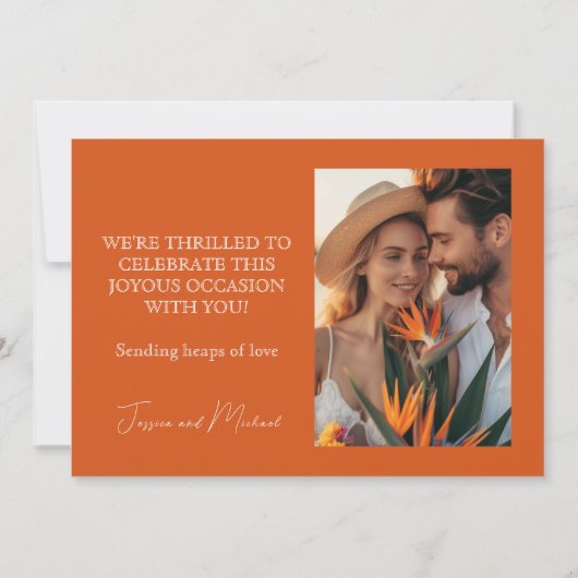 Met foto Vogels van Paradise Bliss Save The Date (Achterkant)