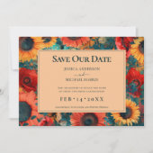 Met foto🌻Zonnebloem en Poppy Reverie Save The Date (Voorkant)