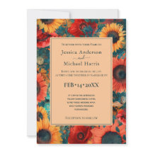 Met foto🌻Zonnebloem en Poppy Reverie uitnodiging