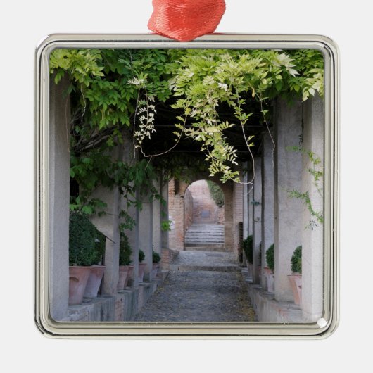 Met gebladerte looppad, Spanje Metalen Ornament (Voorkant)