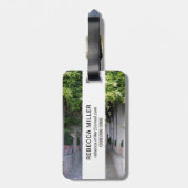Met gebladerte overdekte wandelweg, Spanje Bagagelabel (Achterkant verticaal)