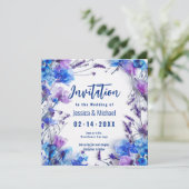 💍 Met gedicht Korenbloemen en Lavendel Elegantie Kaart (Staand voorkant)