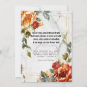 Met gedicht Marble Dreams: Oranje Roos Elegantie Kaart (Achterkant)