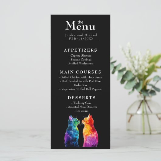 🌈 Met gedicht, Purfectly Yours: A Rainbow Love Menu (Staand voorkant)