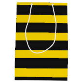 Met gele en zwarte bij geïnspireerde strepen medium cadeauzakje (Achterkant)