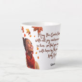 Met geloof gevulde Herfst ochtenden Latte Mok (Voorkant)