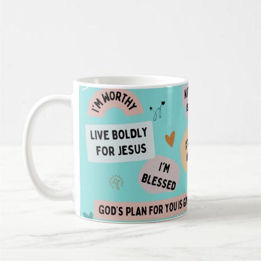 "Met geloof gevulde jeugd" Koffiemok (Links)