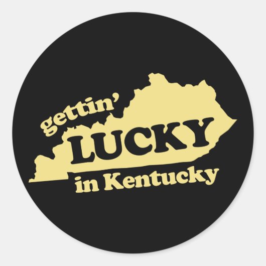 met geluk op kentucky ronde sticker (Voorkant)
