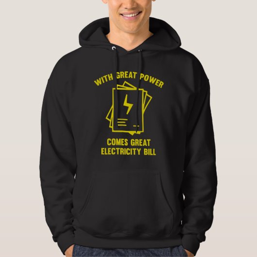 Met geweldige kracht komt een geweldige elektricit hoodie (Voorkant)