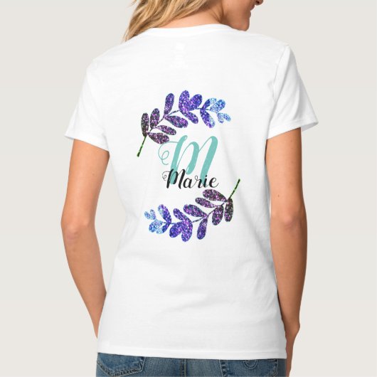 met gewone blauwe paarse zwarte bladeren kunt u de t-shirt (Achterkant)