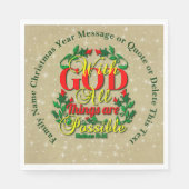 Met God Alle dingen Mogelijk Bijbel Quote Medium Servet (Voorkant)