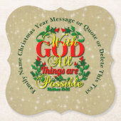 Met God alle mogelijke bijbelcitaat Kartonnen Onderzetters (Voorkant)