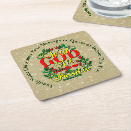 Met God alle mogelijke bijbelcitaat Kartonnen Onderzetters