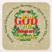 Met God alle mogelijke bijbelcitaat Kartonnen Onderzetters (Voorkant)