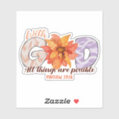 Met God alle mogelijke Christelijke Bijbels Sticker (Vel)