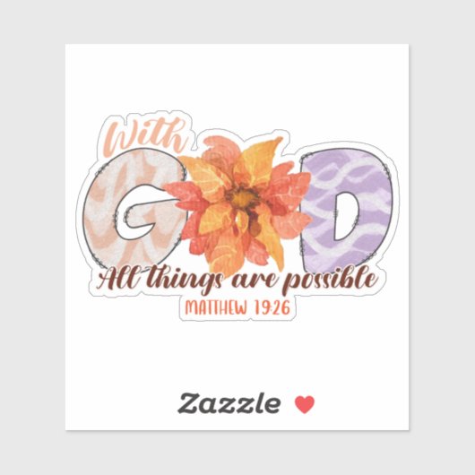 Met God alle mogelijke Christelijke Bijbels Sticker (Vel)