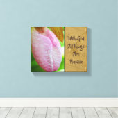 Met God alle mogelijke Inspirerend dingen Canvas Afdruk (Insitu (Houten vloer))