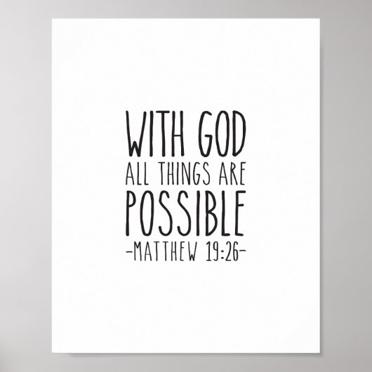 Met God alles is mogelijk, Matthew 19:26 Poster (Voorkant)