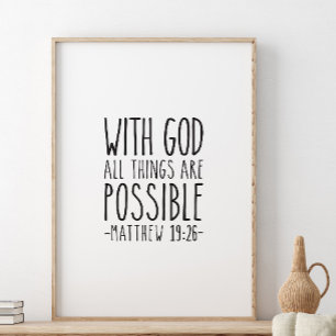 Met God alles is mogelijk, Matthew 19:26 Poster