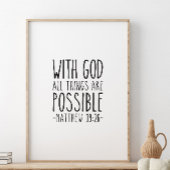 Met God alles is mogelijk, Matthew 19:26 Poster