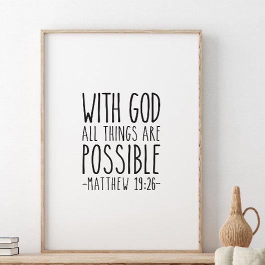 Met God alles is mogelijk, Matthew 19:26 Poster